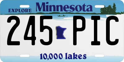 MN license plate 245PIC
