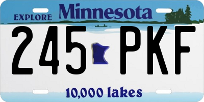 MN license plate 245PKF