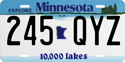 MN license plate 245QYZ