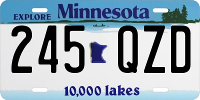 MN license plate 245QZD