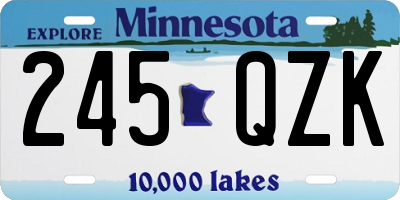 MN license plate 245QZK