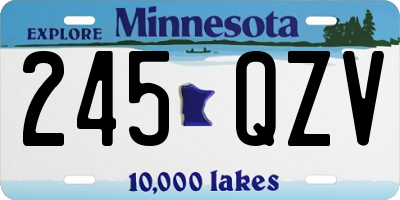 MN license plate 245QZV