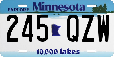 MN license plate 245QZW