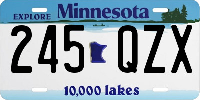 MN license plate 245QZX