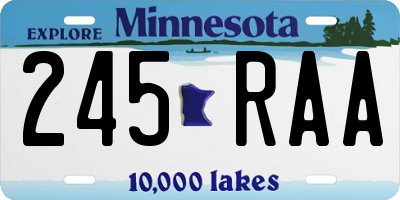 MN license plate 245RAA