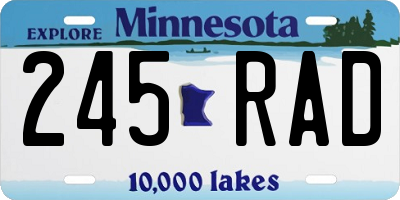 MN license plate 245RAD