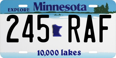MN license plate 245RAF