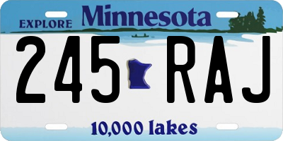 MN license plate 245RAJ