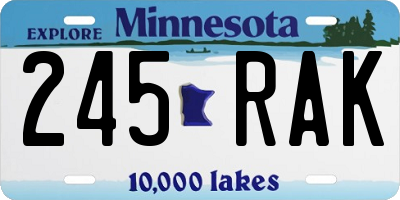 MN license plate 245RAK