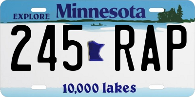 MN license plate 245RAP