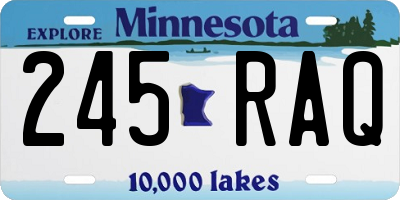 MN license plate 245RAQ