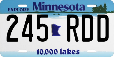 MN license plate 245RDD