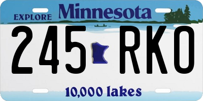 MN license plate 245RKO