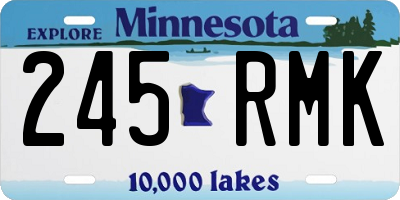 MN license plate 245RMK