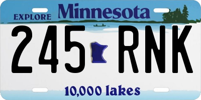 MN license plate 245RNK