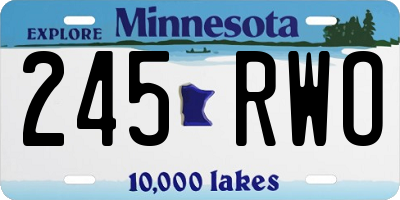 MN license plate 245RWO