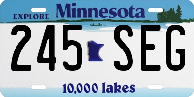 MN license plate 245SEG