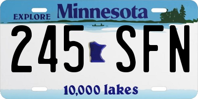 MN license plate 245SFN