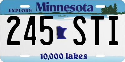 MN license plate 245STI