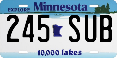 MN license plate 245SUB