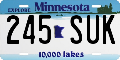 MN license plate 245SUK