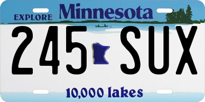 MN license plate 245SUX