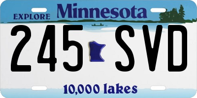 MN license plate 245SVD