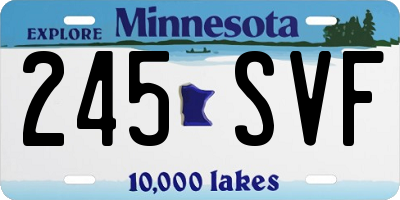 MN license plate 245SVF