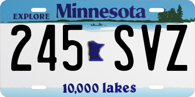 MN license plate 245SVZ