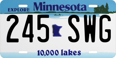 MN license plate 245SWG