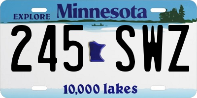 MN license plate 245SWZ