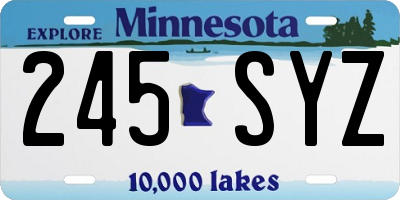 MN license plate 245SYZ