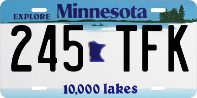 MN license plate 245TFK