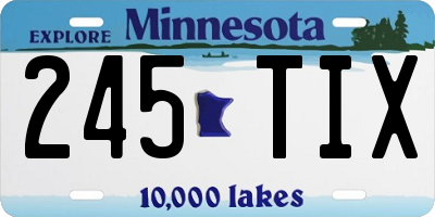 MN license plate 245TIX
