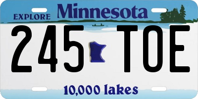 MN license plate 245TOE