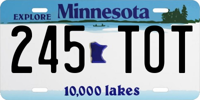 MN license plate 245TOT