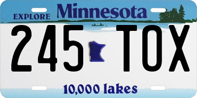 MN license plate 245TOX