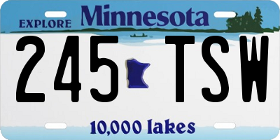 MN license plate 245TSW