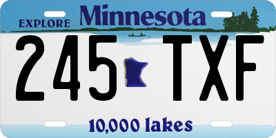 MN license plate 245TXF