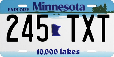 MN license plate 245TXT