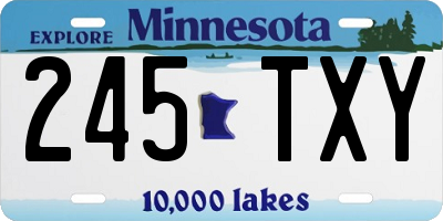 MN license plate 245TXY