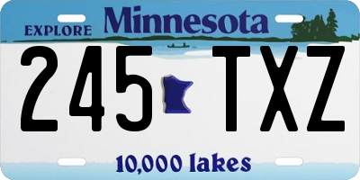 MN license plate 245TXZ