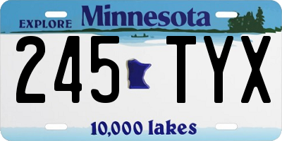 MN license plate 245TYX