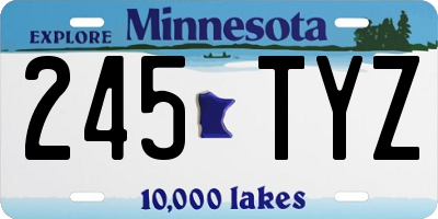 MN license plate 245TYZ