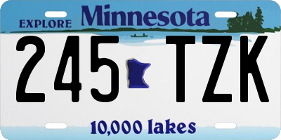 MN license plate 245TZK