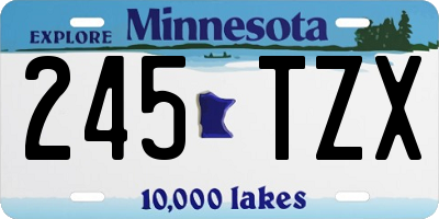 MN license plate 245TZX