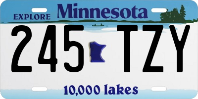 MN license plate 245TZY