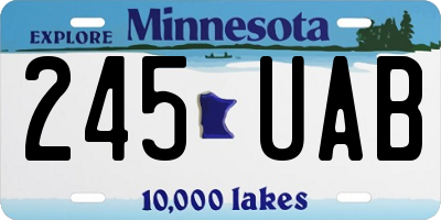 MN license plate 245UAB