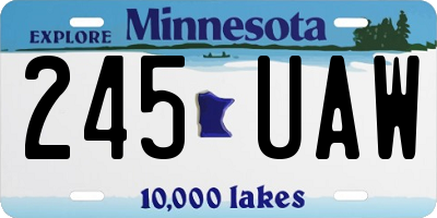 MN license plate 245UAW