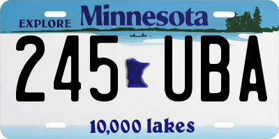 MN license plate 245UBA
